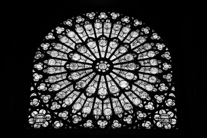 rosace, notre dame, paris, vitrail